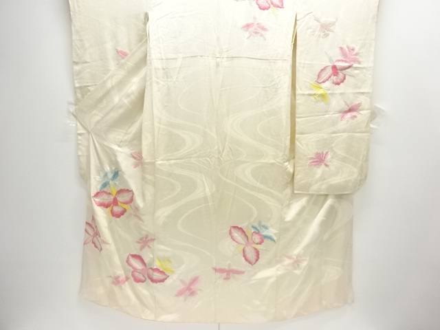 JAPANESE KIMONO / ANTIQUE FURISODE / SILK / EMBROIDERY / ORCHID